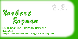 norbert rozman business card